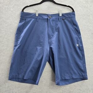 Hurley‎ Men Shorts 32 Blue Chino Casual Slash Pockets Golf 9" Inseam